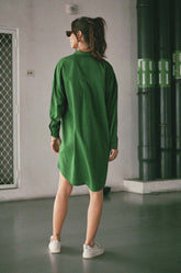 Dropped Shoulder Shirt Dress